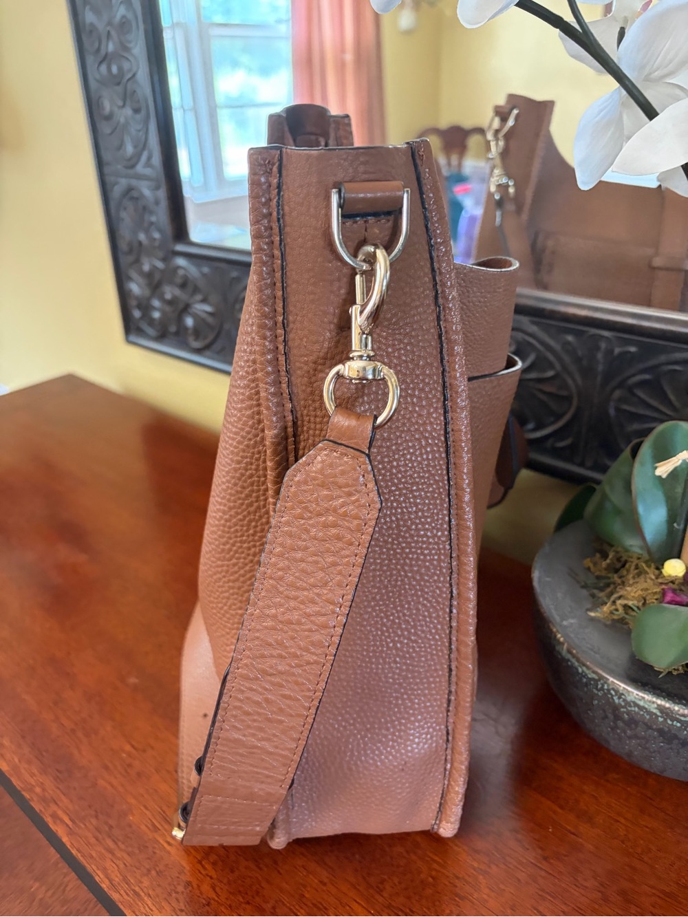 Rebecca Minkoff Brown Pebbled Leather Crossbody - Picture 3 of 8